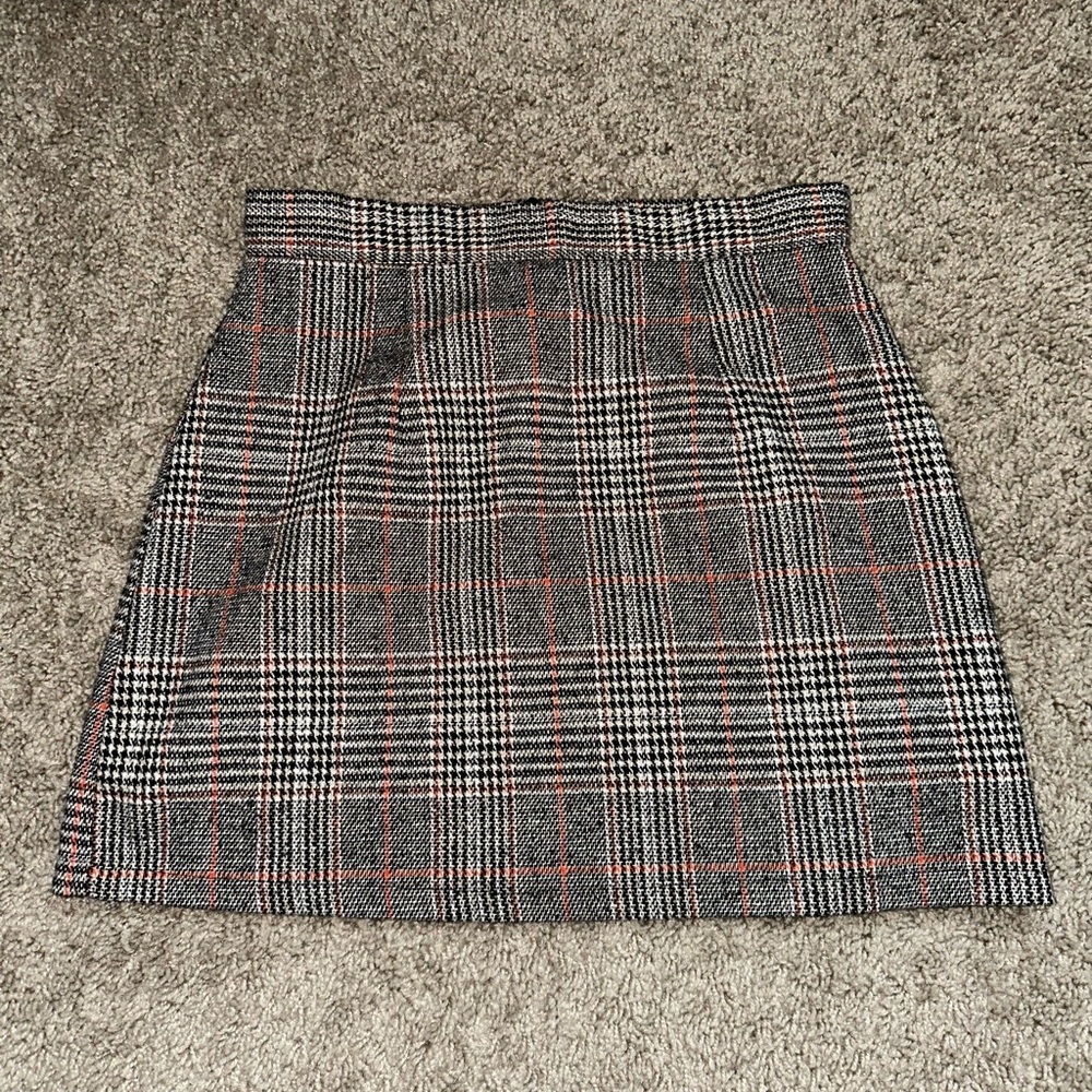 Plaid Black and White Skirt